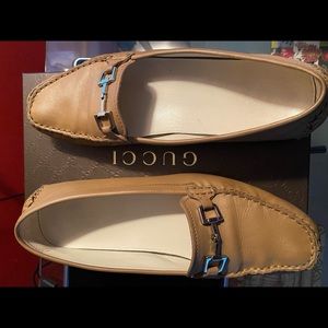 Authentic Gucci genuine leather loafers .
